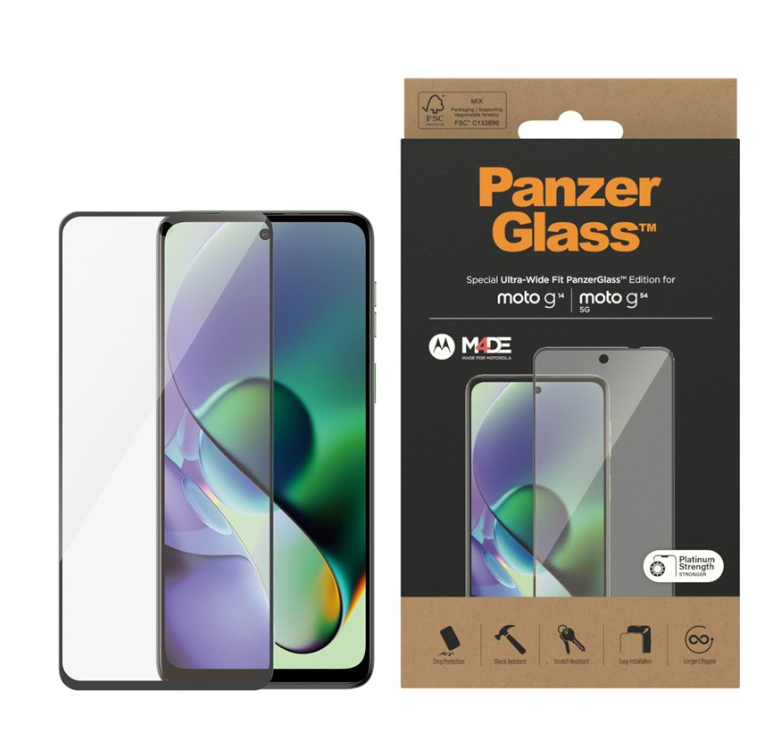 Schutzglas für Motorola G14/G54 5G, Ultra-Wide Fit