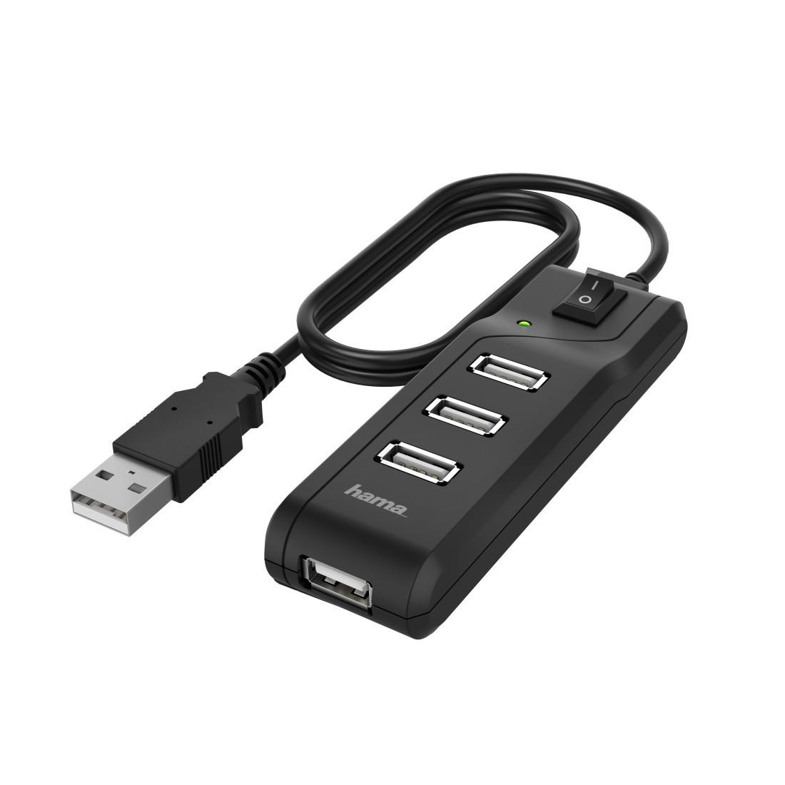 USB-Hub, 4 Ports, USB 2.0, 480 Mbit/s, Ein-/Ausschalter (00200118)