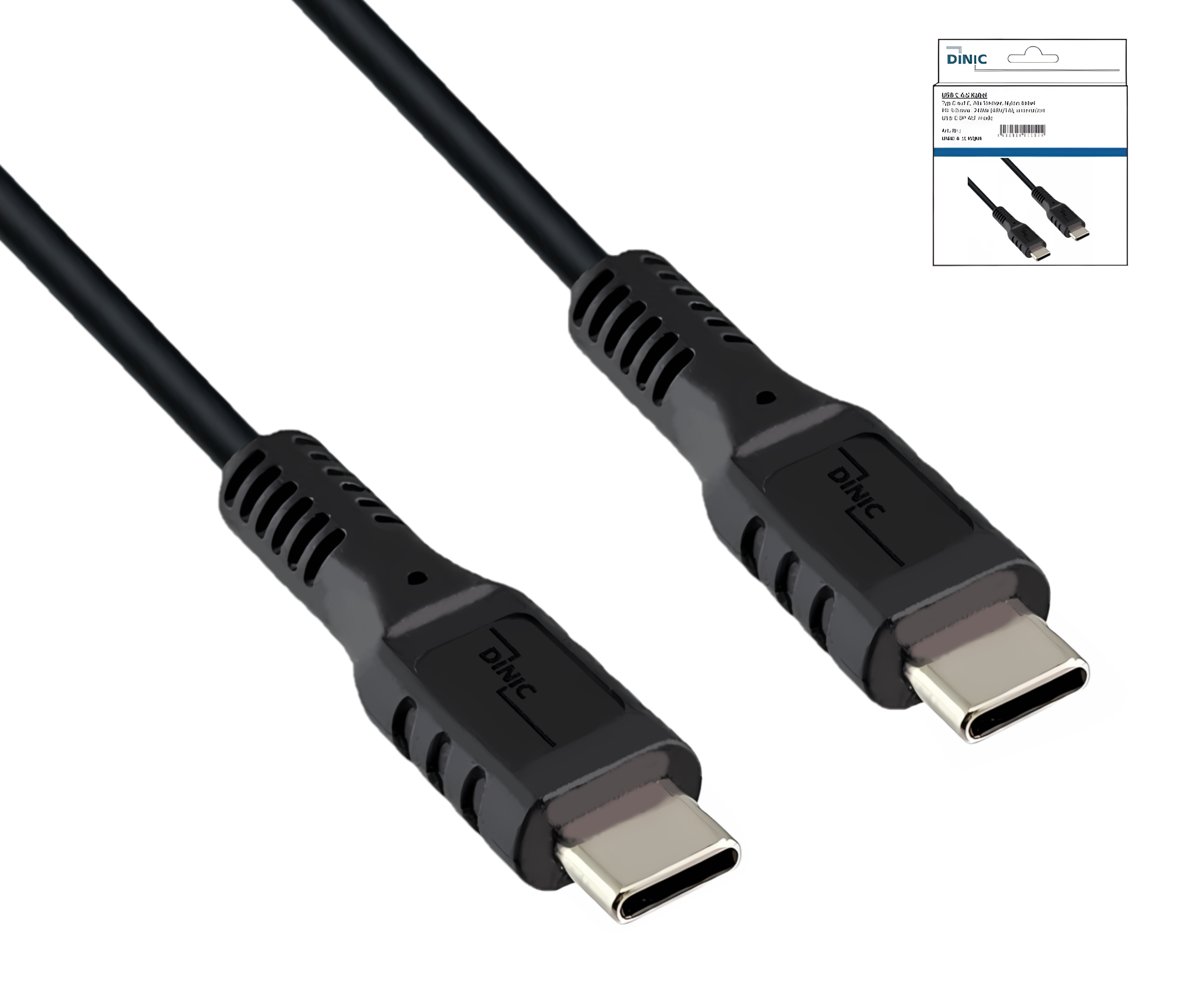 USB Typ C auf C Ladekabel, 2x USB Typ C Stecker, 60W, 0,5m, schwarz