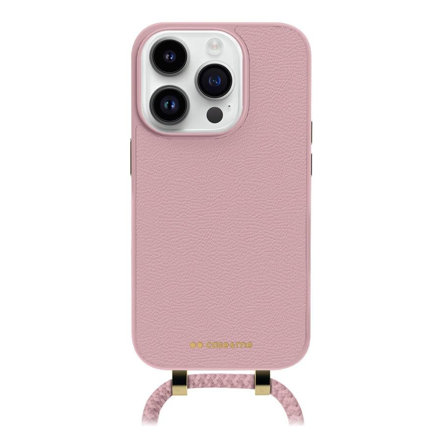 Case & Me Handyhülle mit Kette für iPhone 15 Pro, 6,1 Zoll, Pink