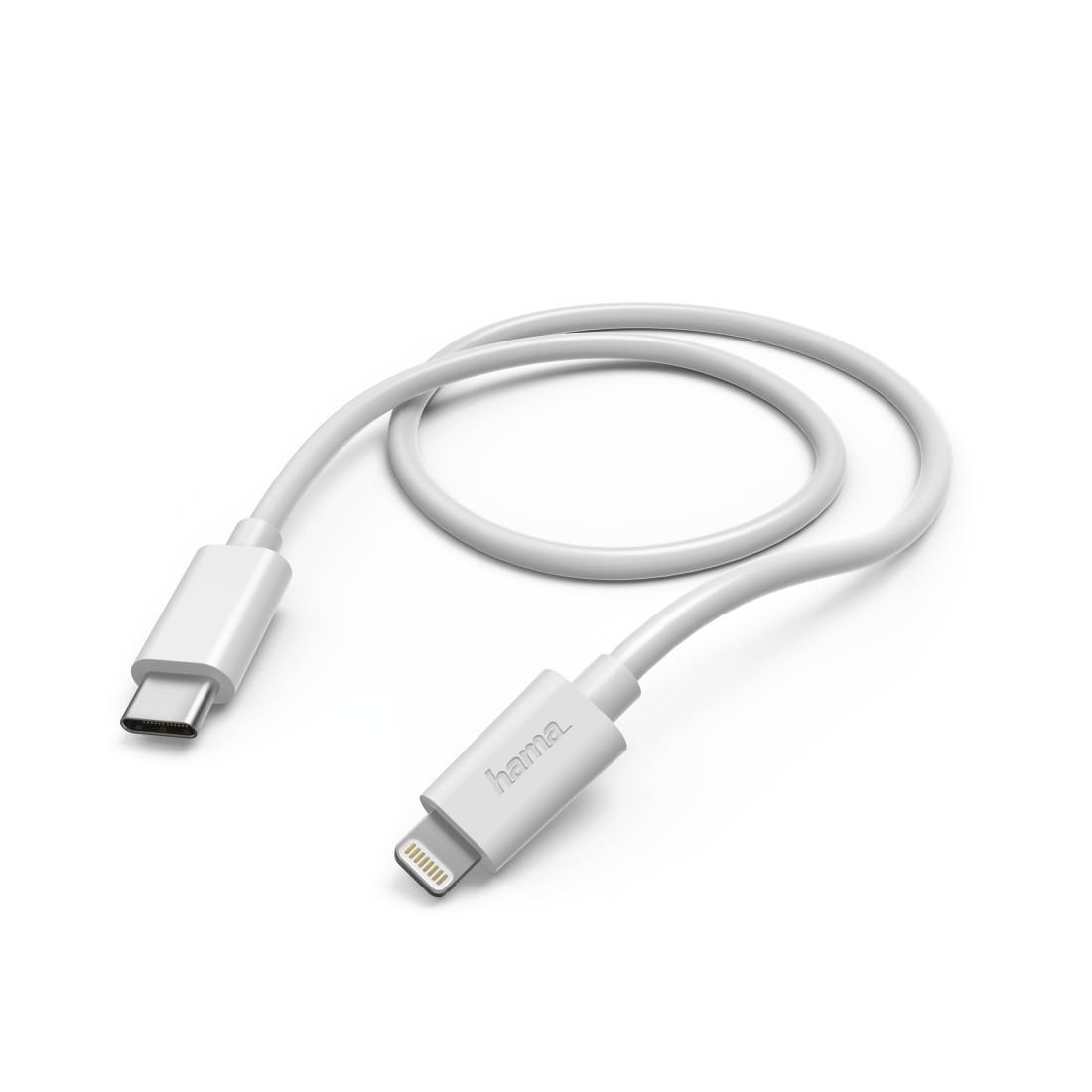 Schnelllade-/Datenkabel, USB Type-C auf Lightning, 1 m, Weiß (00183295)