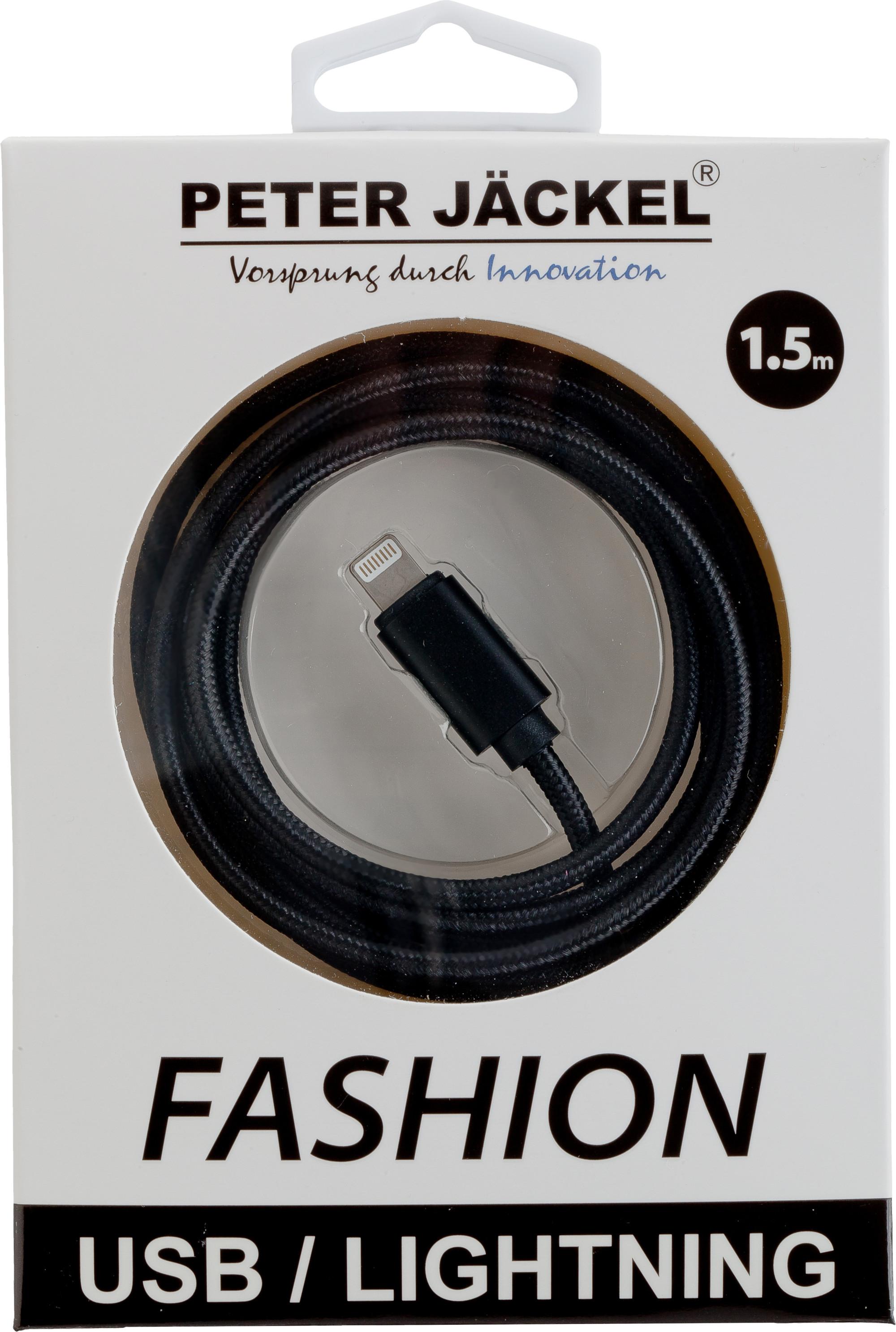FASHION 1,5 m USB Data Cable Black Typ-A/Lightning mit Sync- und Ladefunktion (15666)