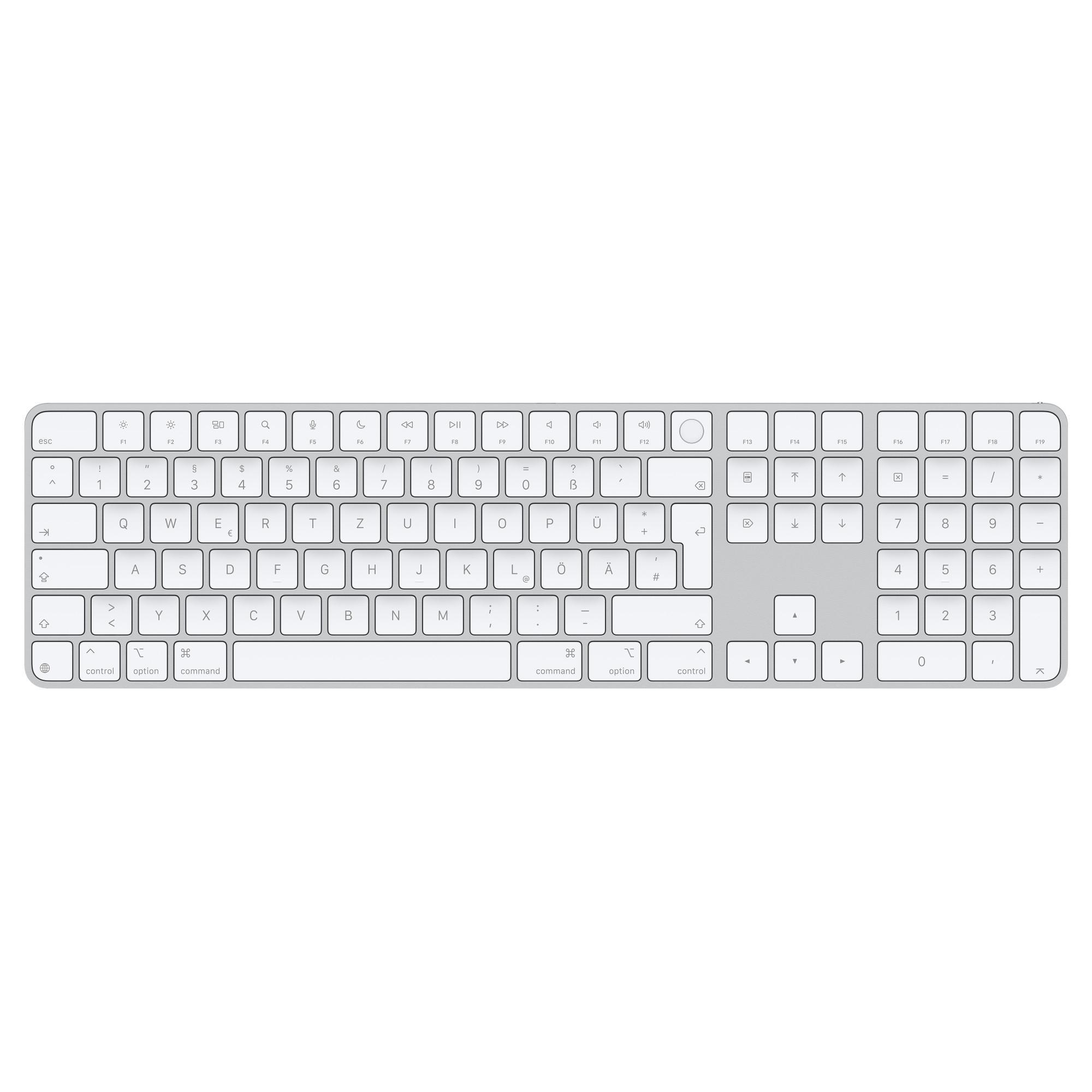 Magic Keyboard mit Touch ID und Ziffern­block für Mac Modelle mit Apple Chip - Deutsch - Weiße Taste