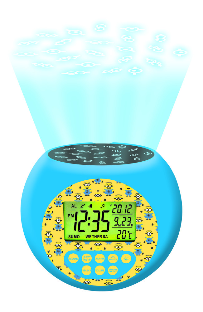 Lexibook RL975 Projektions-Wecker Digitale Uhr Kinder-Wecker Frozen Minions 