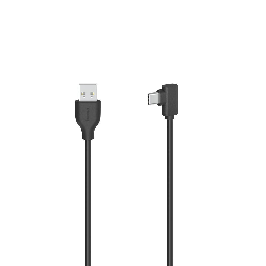 USB-C-Kabel, USB-C-Stecker - USB-A-Stecker, 90°, USB 2.0, 480 Mbit/s, 0,75m (00200646)