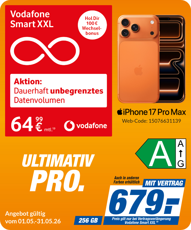 Apple iPhone 17 Pro Max mit Smart XXL für 679€!