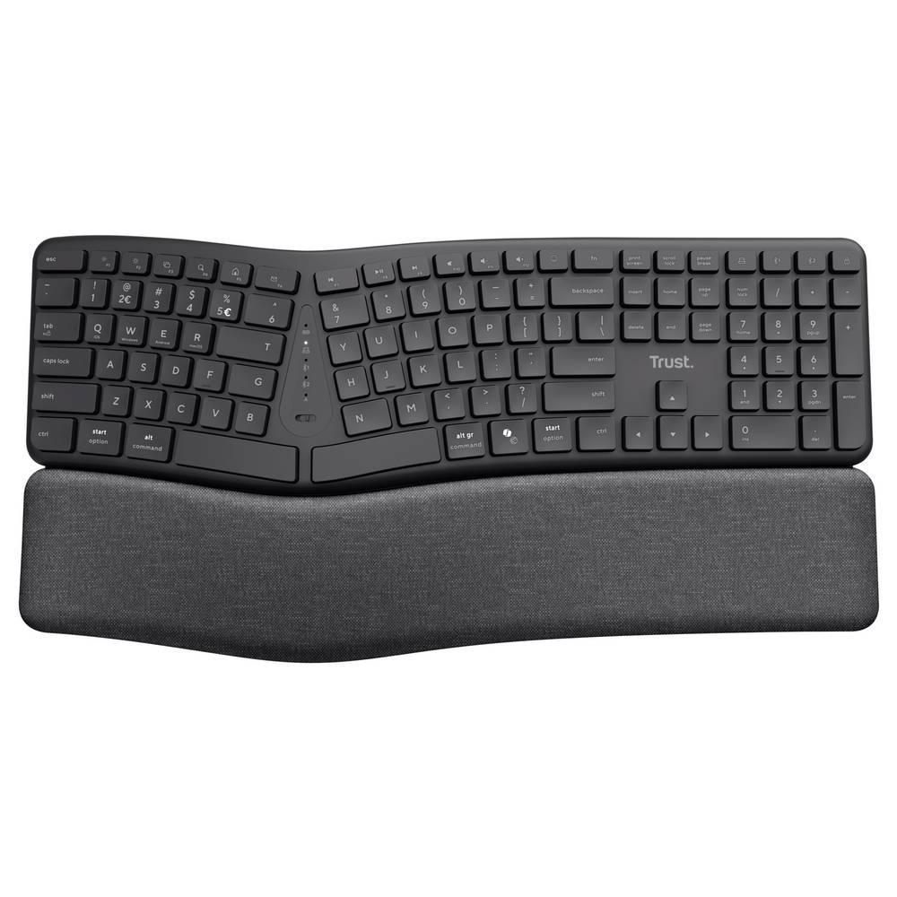 Keyra Ergonomische Multigeräte-Funktastatur - Schwarz
