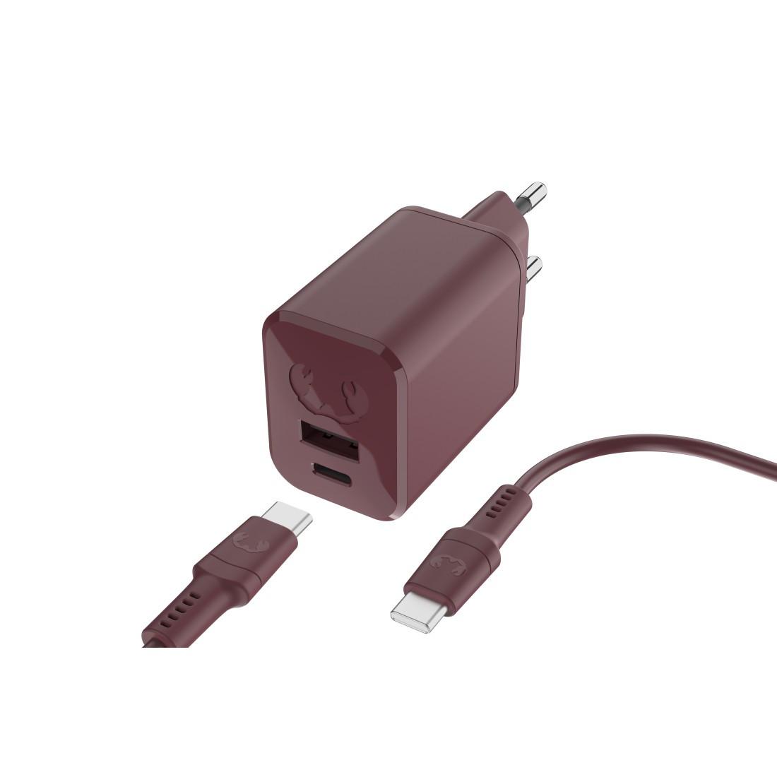 Mini-Charger USB-C und USB-A, PD 45W + USB-C-Kabel 2m, Deep Mauve (00220562)