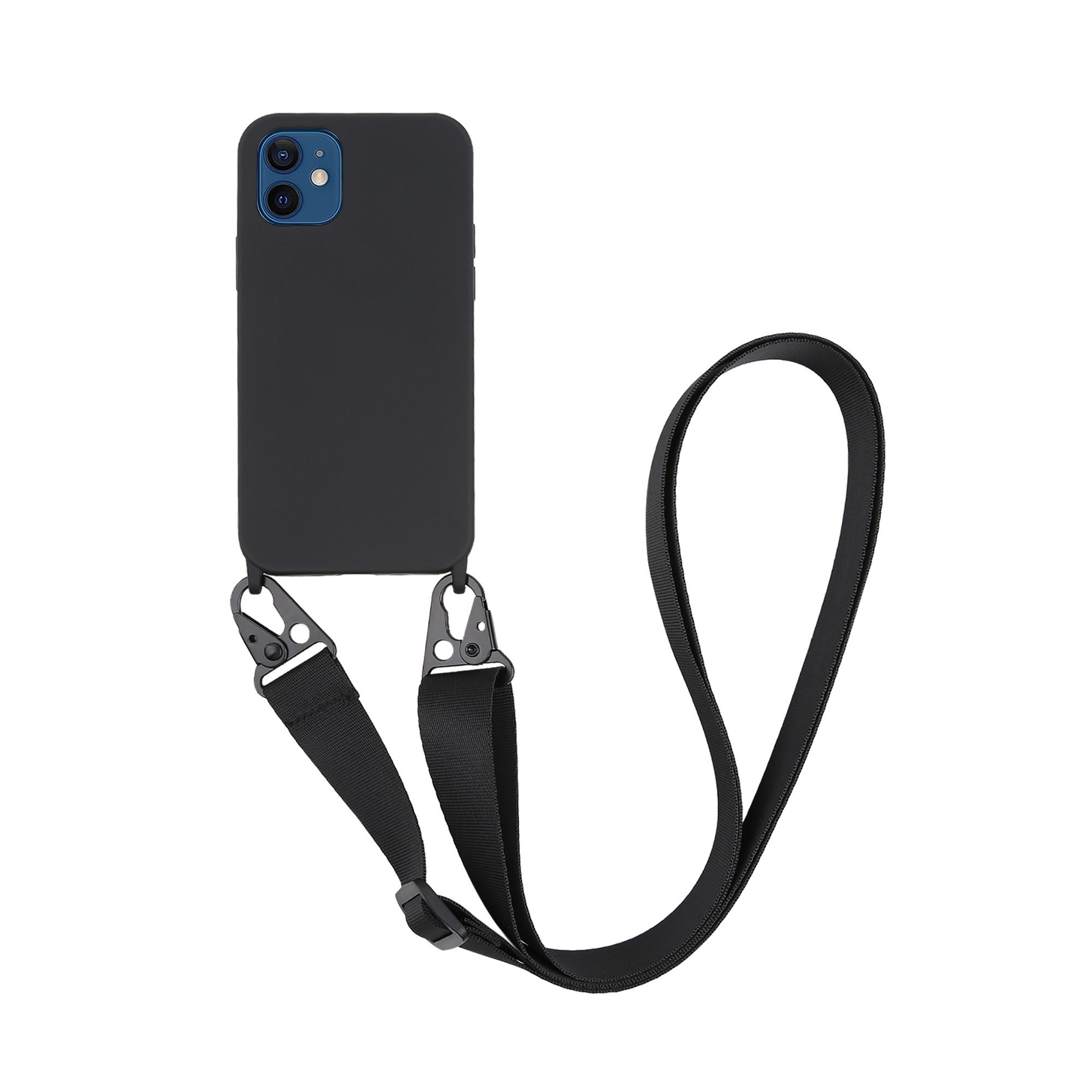 Handyhülle Necklace Cover, Silikon Schutzhülle mit Karabinerhaken und Handykette für iPhone 12, iPhone 12 Pro (62761)