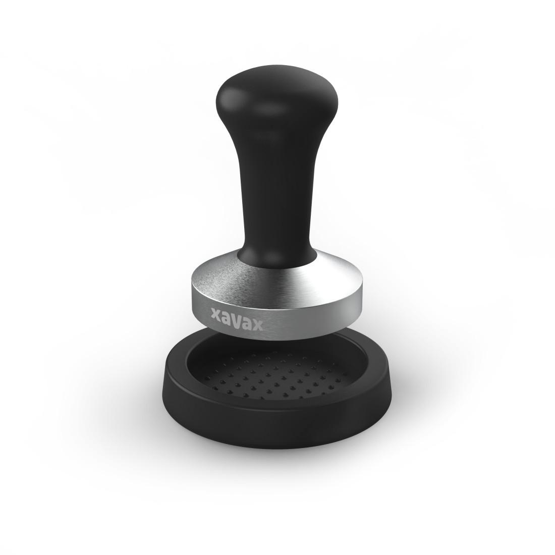 Tamping-Set, Tamper 58 mm, Edelstahl, mit Tampermatte, rutschfest, Schwarz (00111285)
