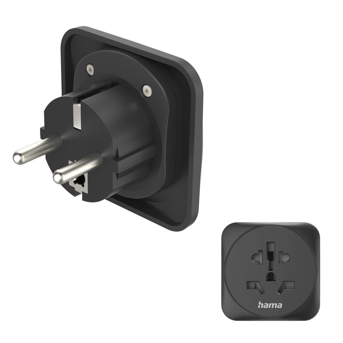 Reiseadapter Reiseadapter Typ E und F, 3-polig, universal, Welt nach Europa, Schwarz (00223461)