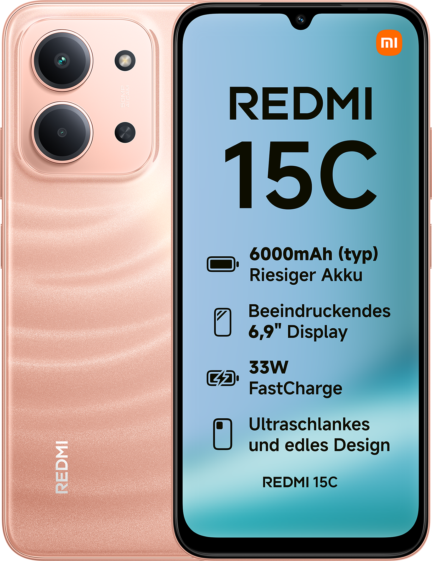 Redmi 15C 4G 4GB+128GB Twilight Orange Smartphone