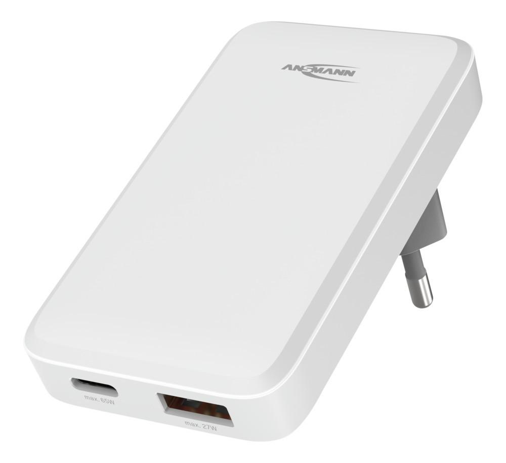Ladegerät für Mobilgeräte Universal Weiß Schnellladegerät (USB-A + USB-C)