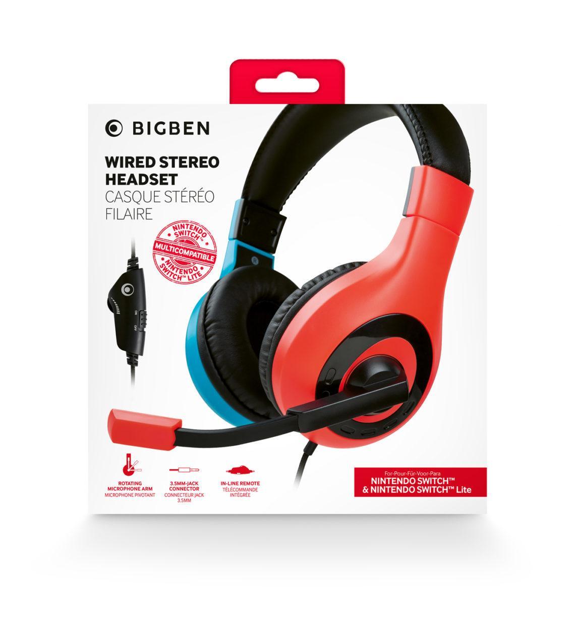 Stereo-Gaming-Headset V1 R+B, Rot/Blau