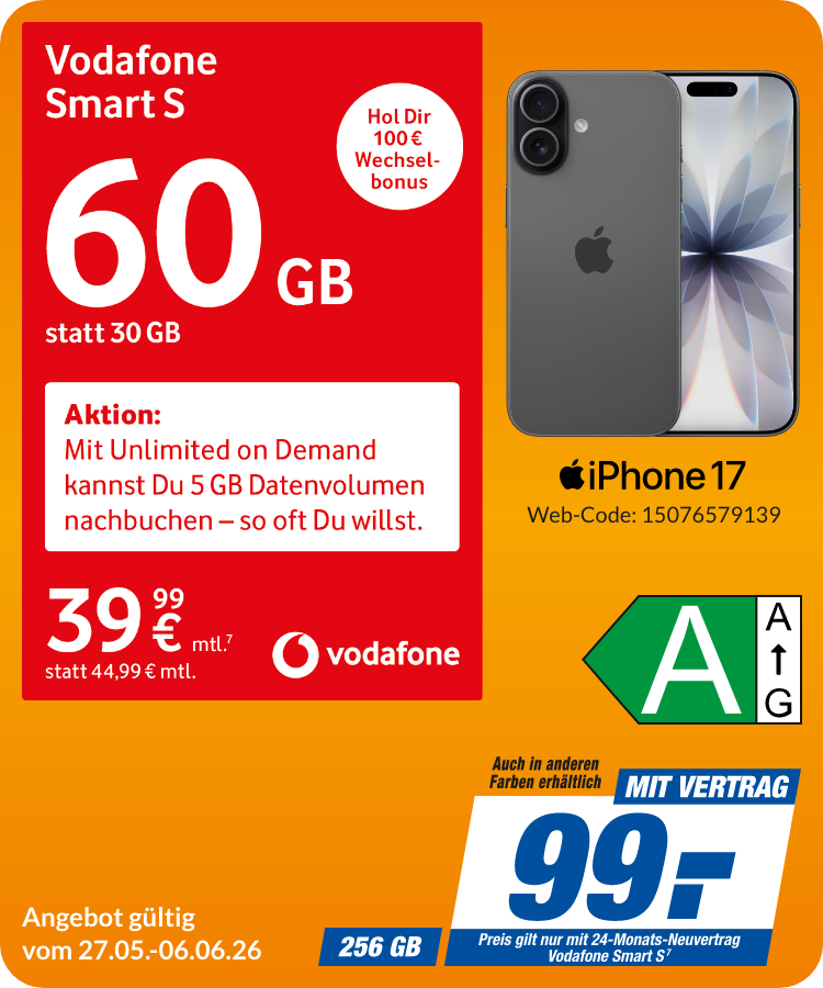 Apple iPhone 17 mit Smart S für 99€!