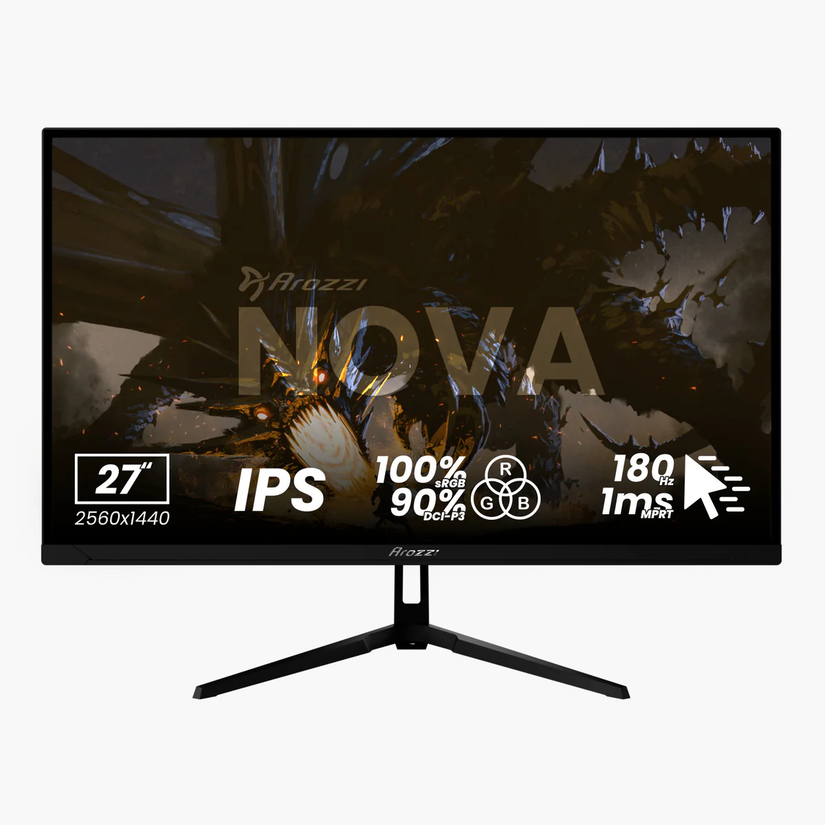Nova, Schwarz, 27 Zoll, QHD, IPS, 180 Hz, 1 ms Gaming-Monitor