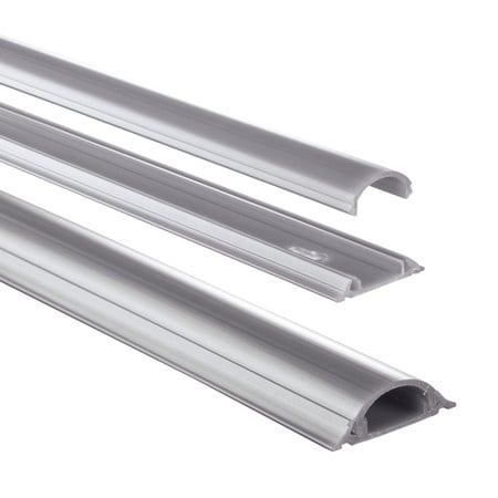PVC-Kabelkanal, halbrund, 100/3,5/0,9 cm, grau