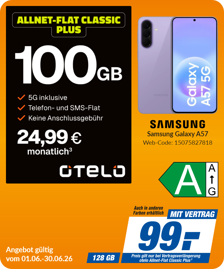 Galaxy A57 mit Allet-Flat Classic Plus für 99€!