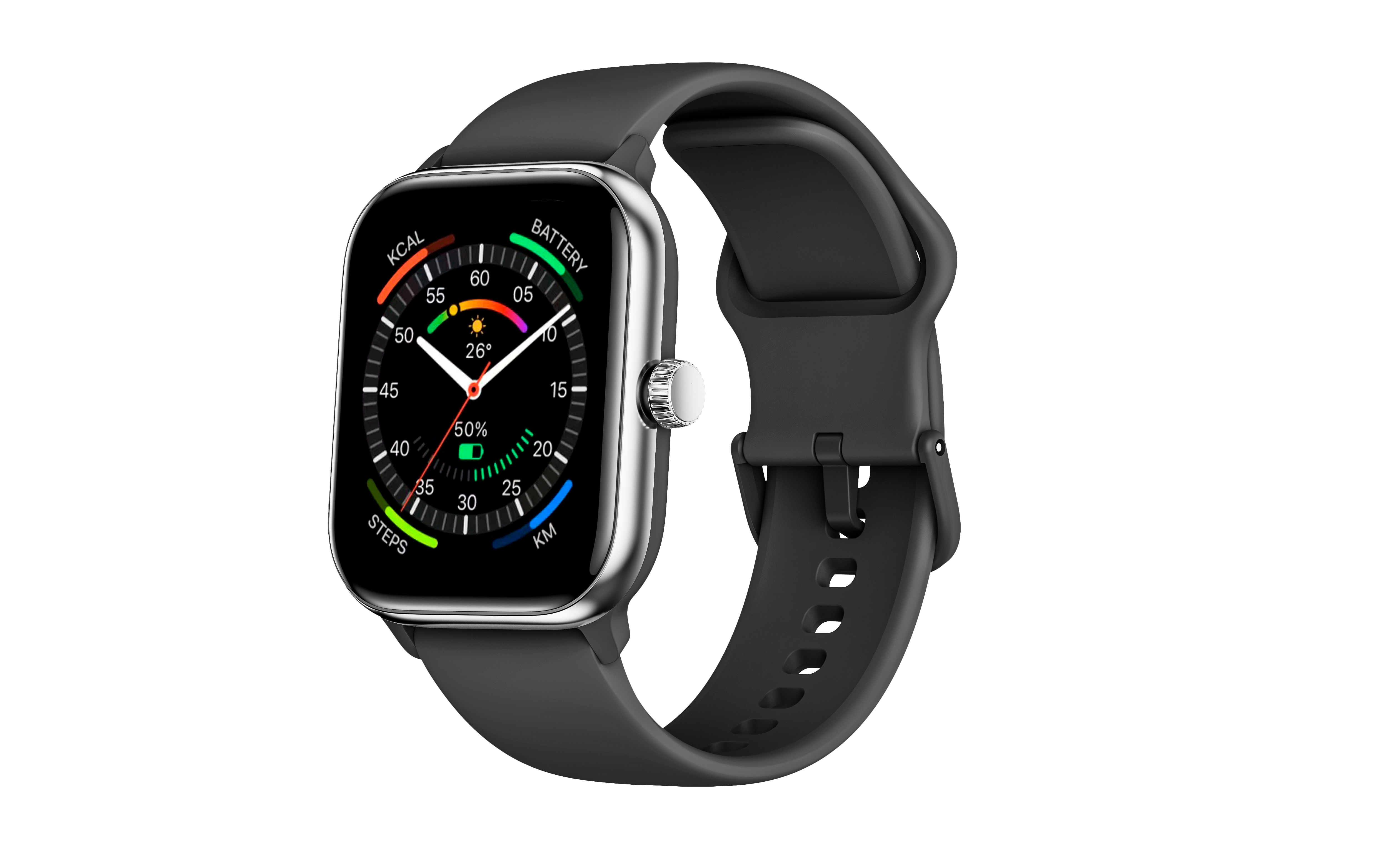 Watch 201, Black Silver Smartwatch
