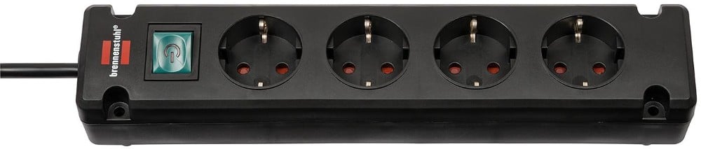 H05VV-F 3G1,5 Bremounta 4-fach schwarz 1,5m Steckdosenleiste