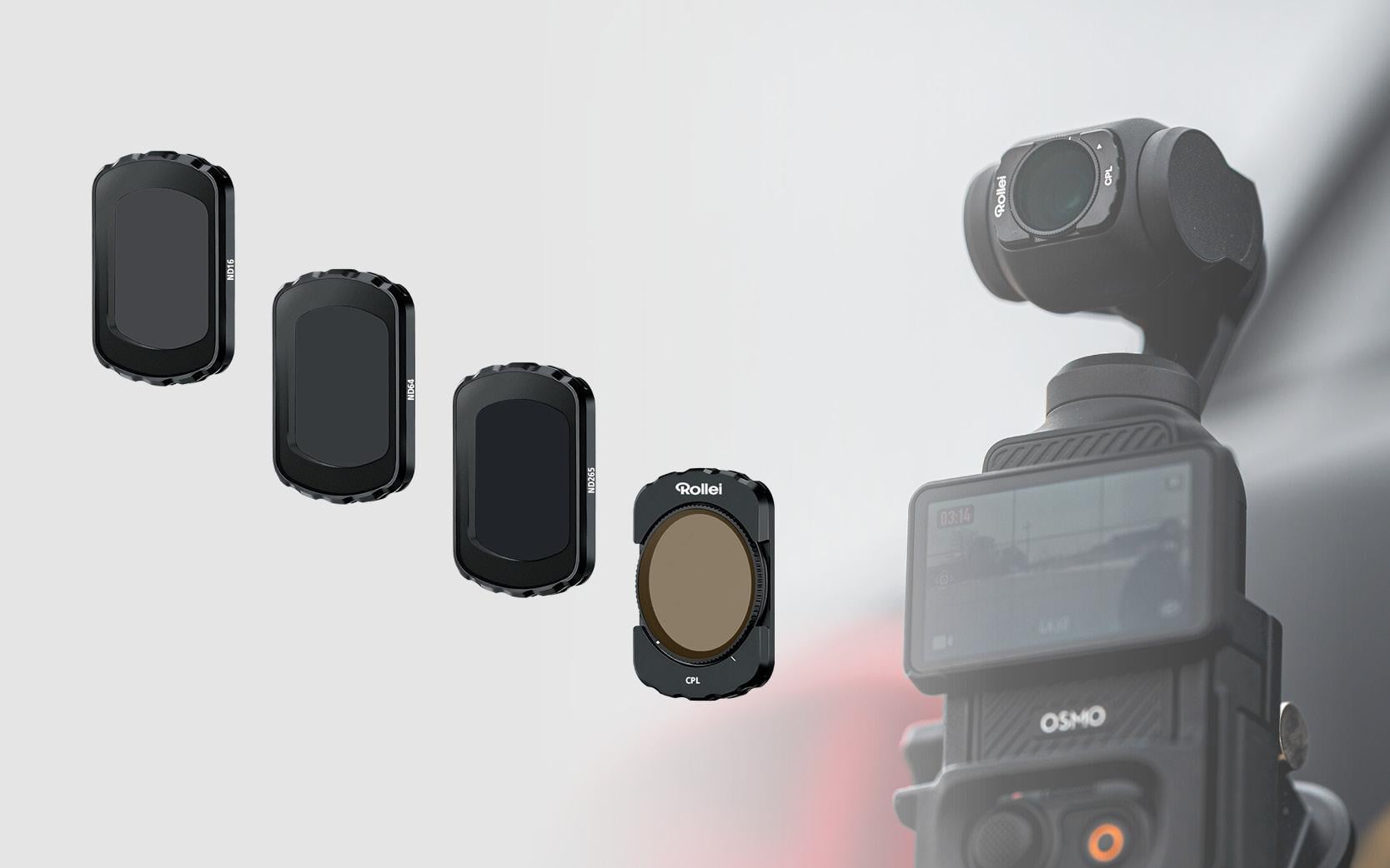 DJI Osmo Pocket 3 & 4 CPL, ND16, ND64, ND256 Filter-Set