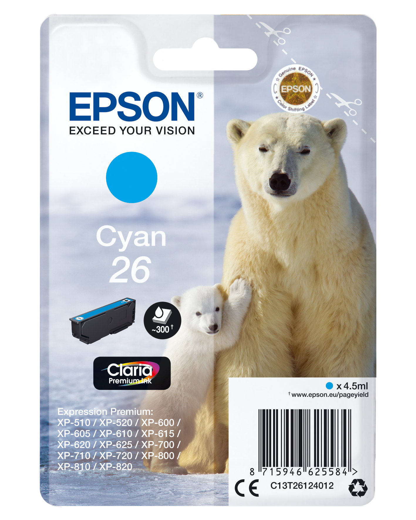C13T26124012 Eisbär cyan Druckerpatrone