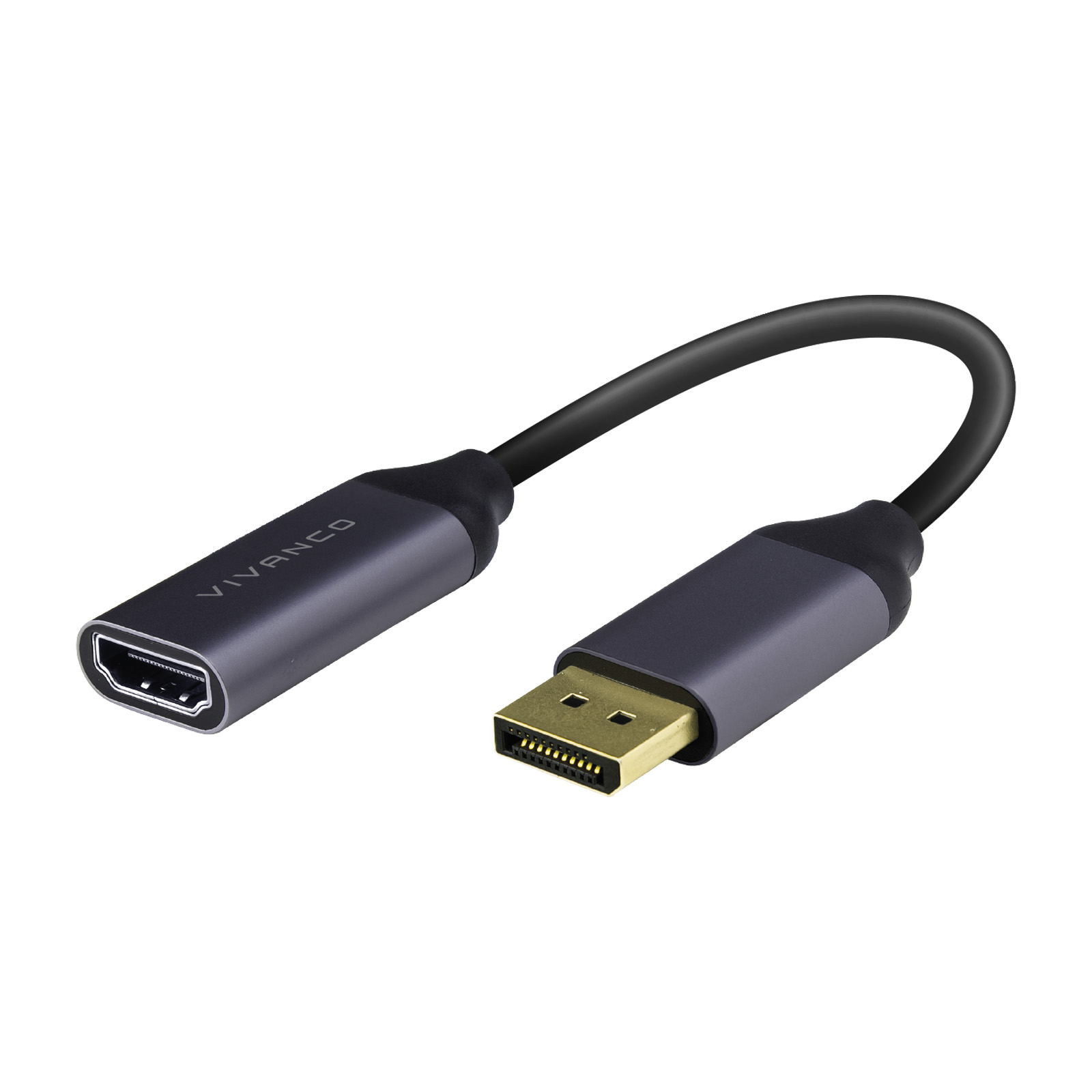 DisplayPort/HDMI-Adapter, M-F, 0,1 m, Grau