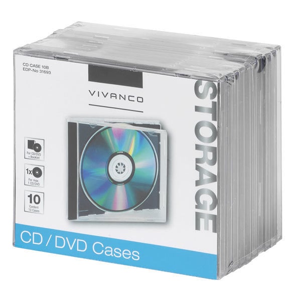 CD/DVD/ Jewel Case, 10er Pack (31693)