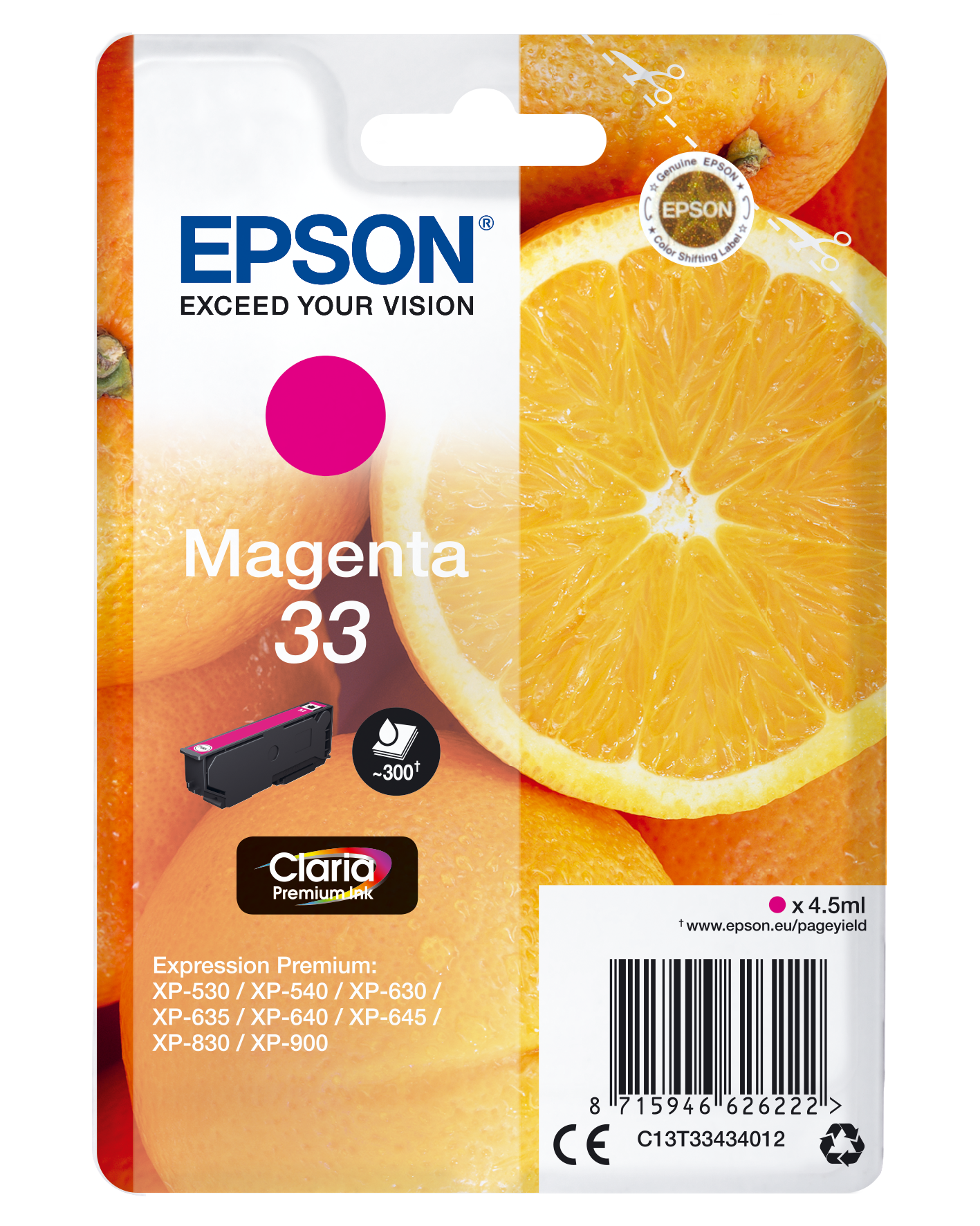 C13T33444012 Orange magenta Druckerpatrone