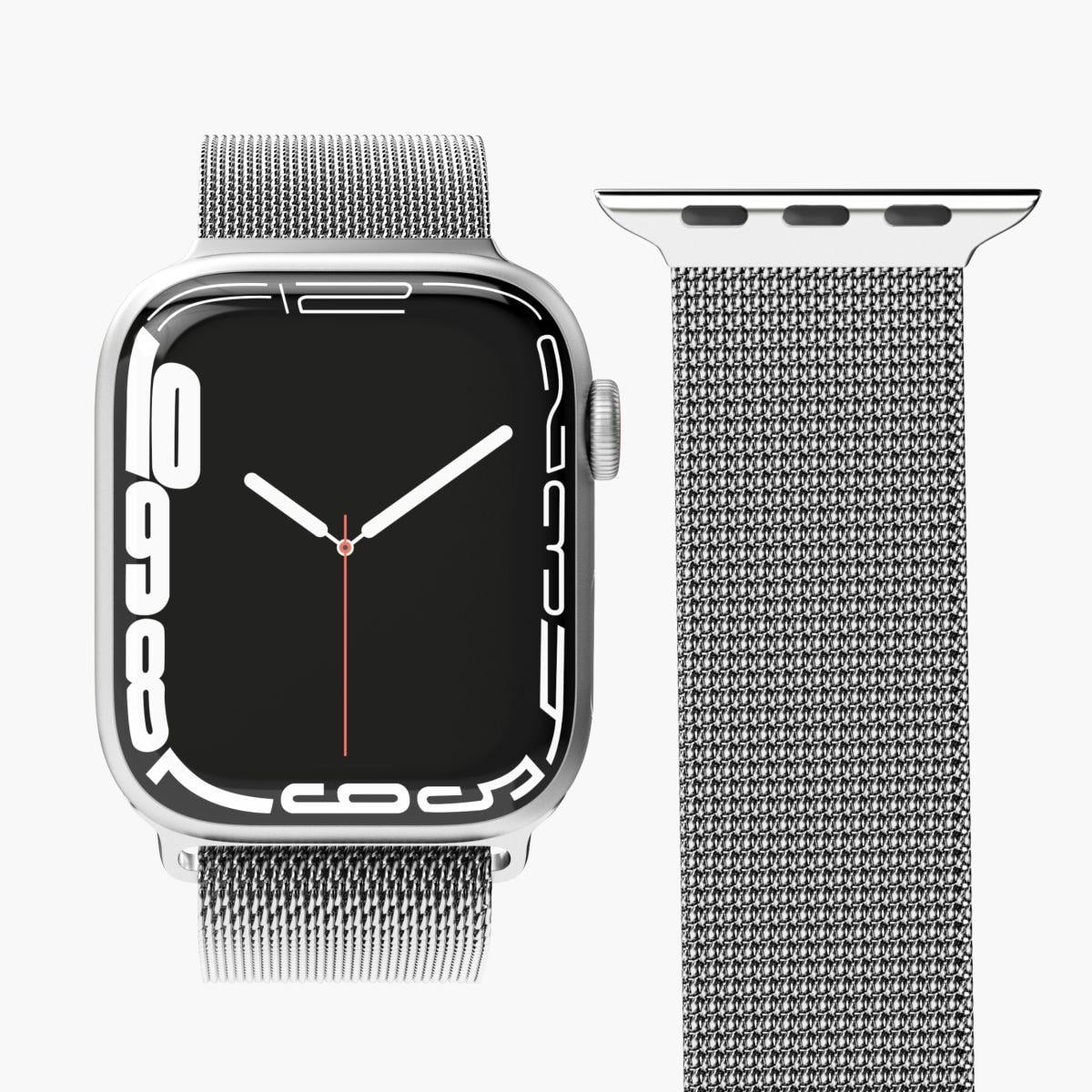 Watch Straps Milanese Loop - Armband für Apple Watch, 44mm + 45mm + 46mm + 49mm, Silver