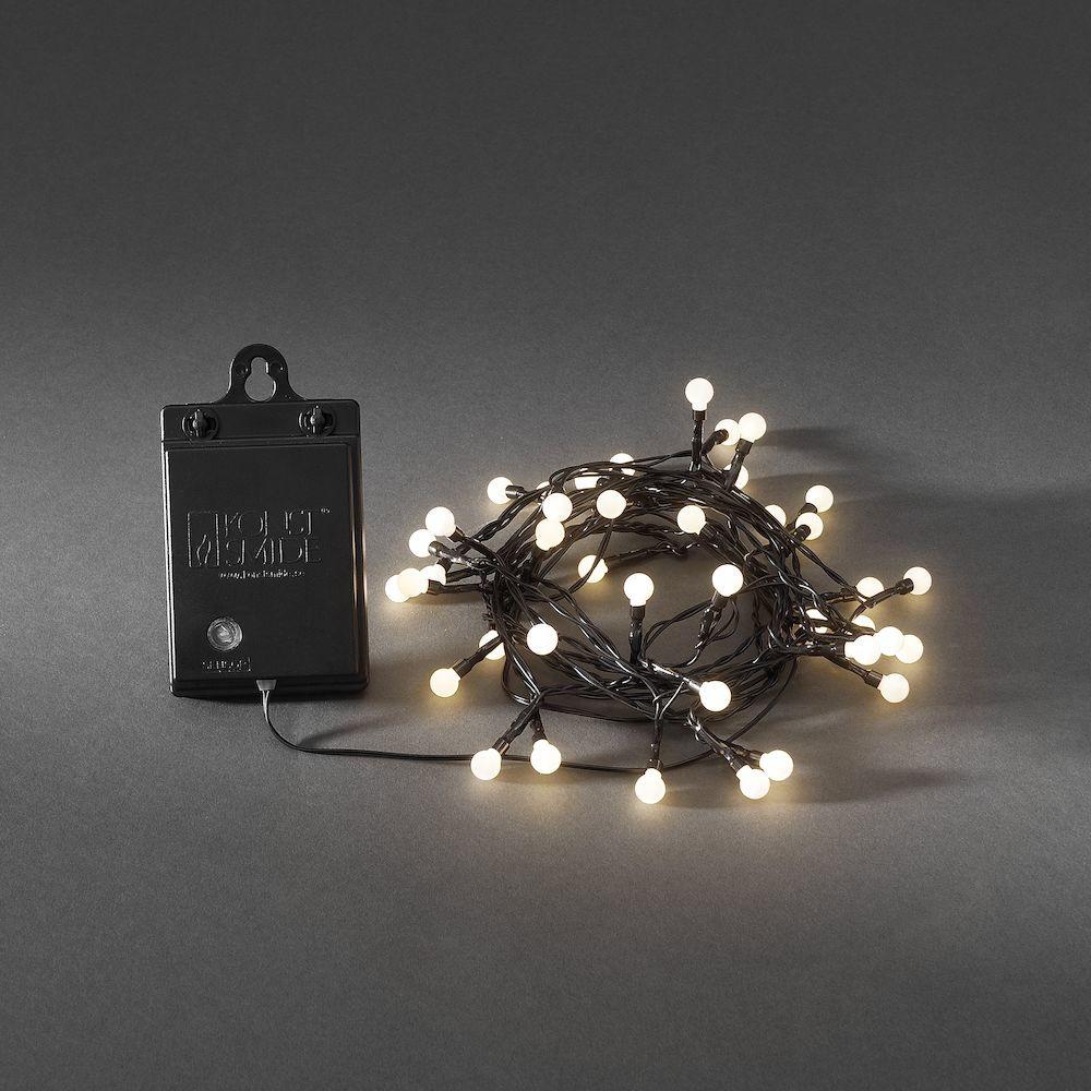 LED Globelichterkette, runde Dioden, mit Lichtsensor und 6/9 h Timer, 390 cm