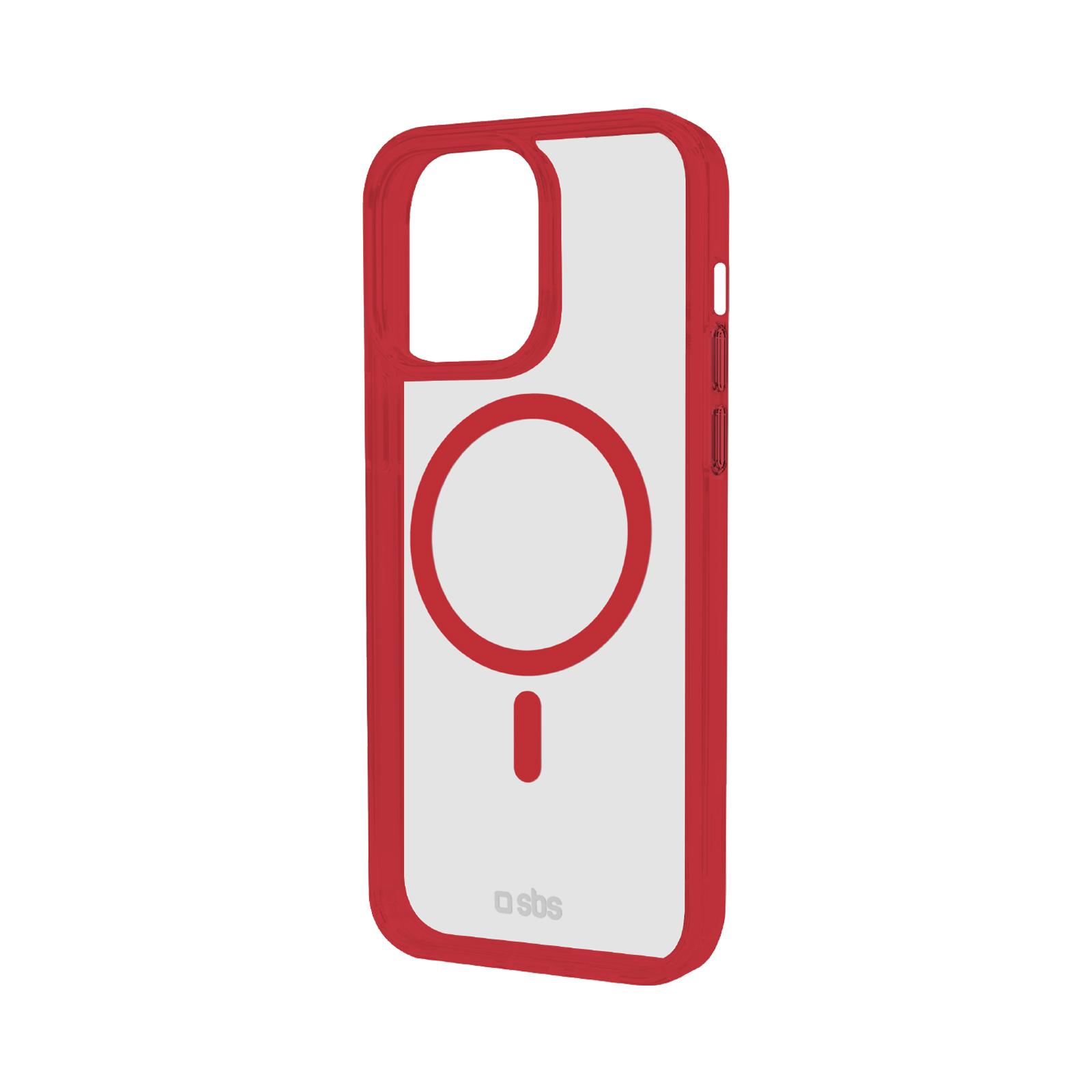 Case für iPhone 15 mit farbigen Rändern, kompatibel mit MagSafe Aufladung, Red