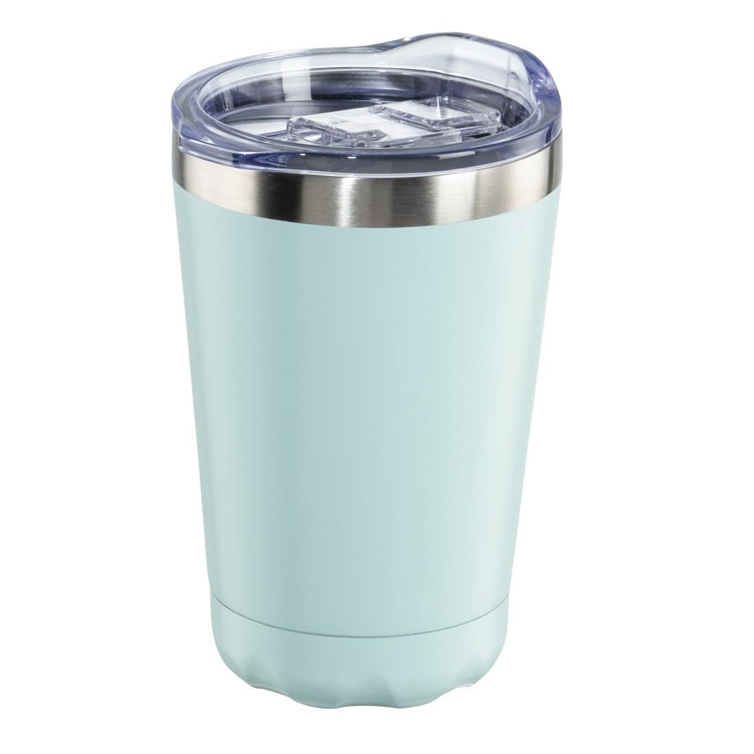 Thermobecher, 270 ml, Isolierbecher to go mit Trinköffnung, Pastellblau (00181586)