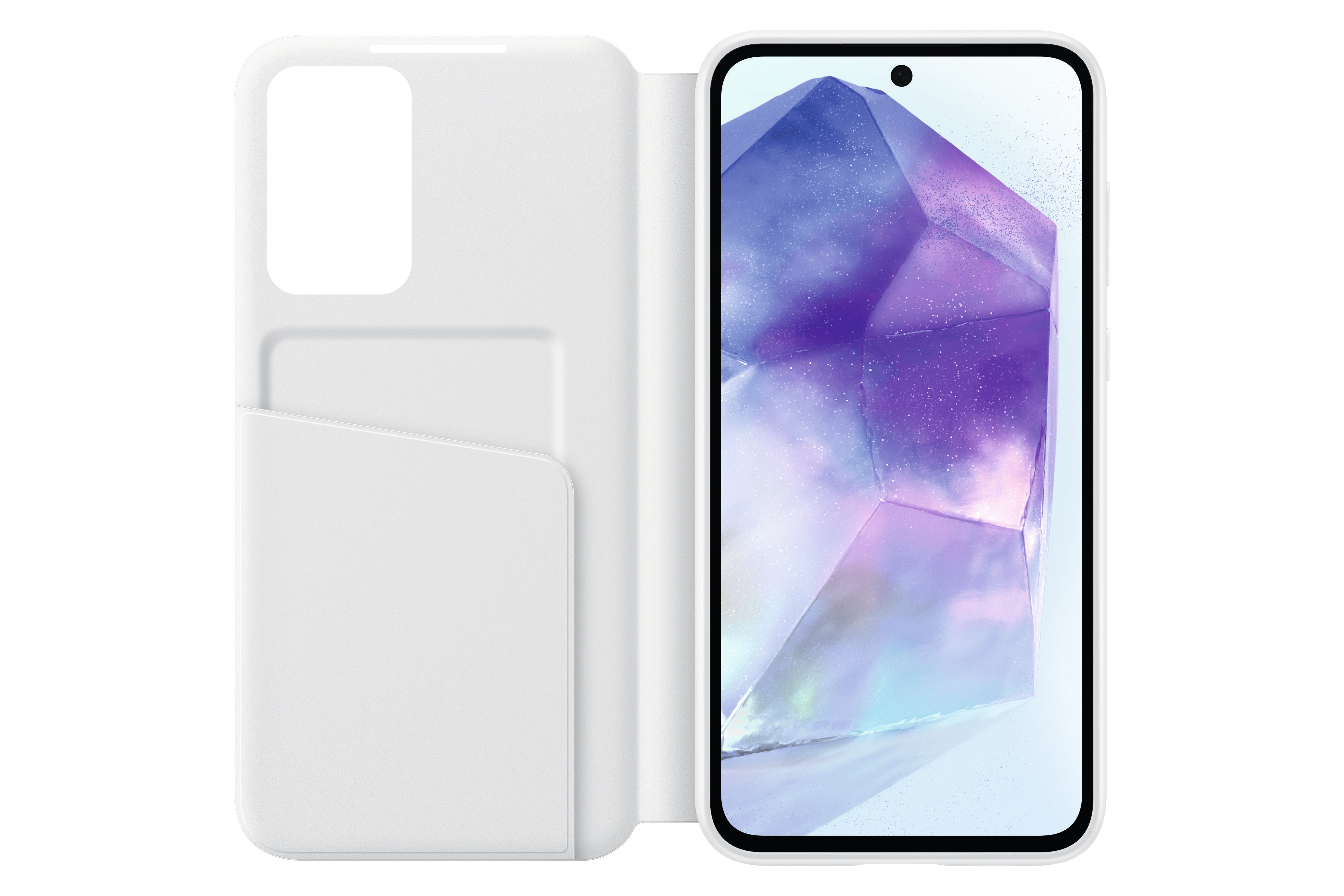 EF-ZA556 für Galaxy A55 Smart View Wallet Case White Handyhülle