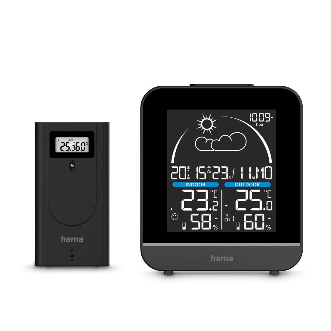 Wetterstation "La Gomera", mit Außensensor, Funk, Wecker, Schwarz (00222218)