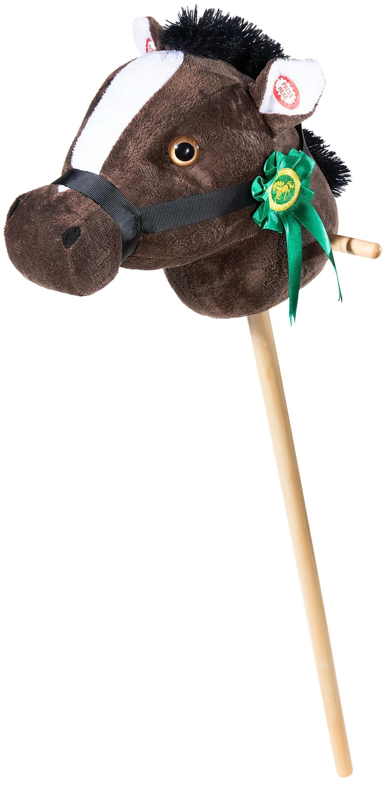STECKENPFERD mit Plakette dunkelbraun Kuscheltier