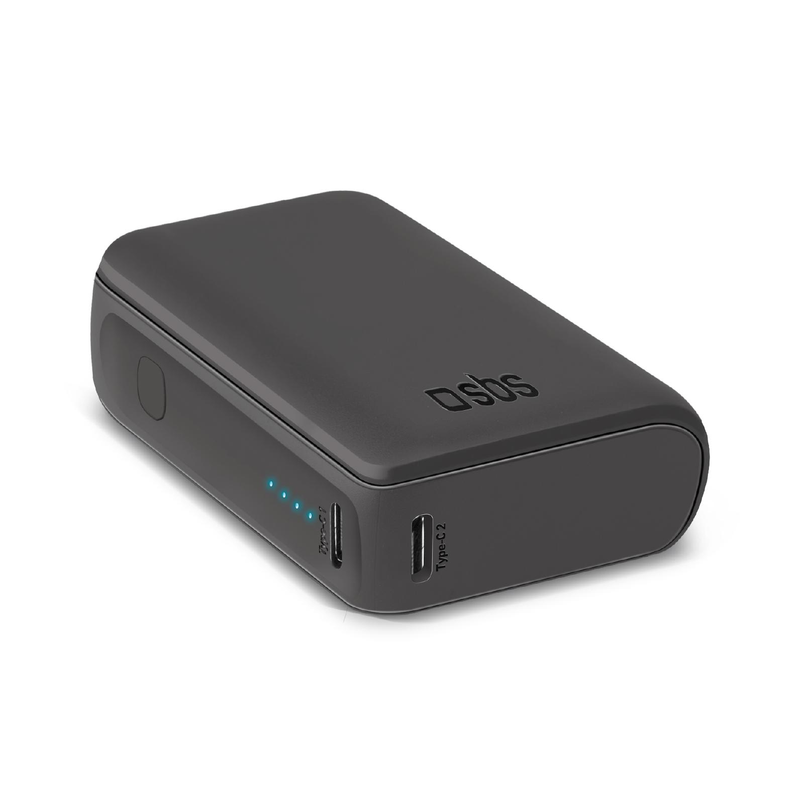 Ultra-kompakte Powerbank mit 10000 mAh, Schwarz