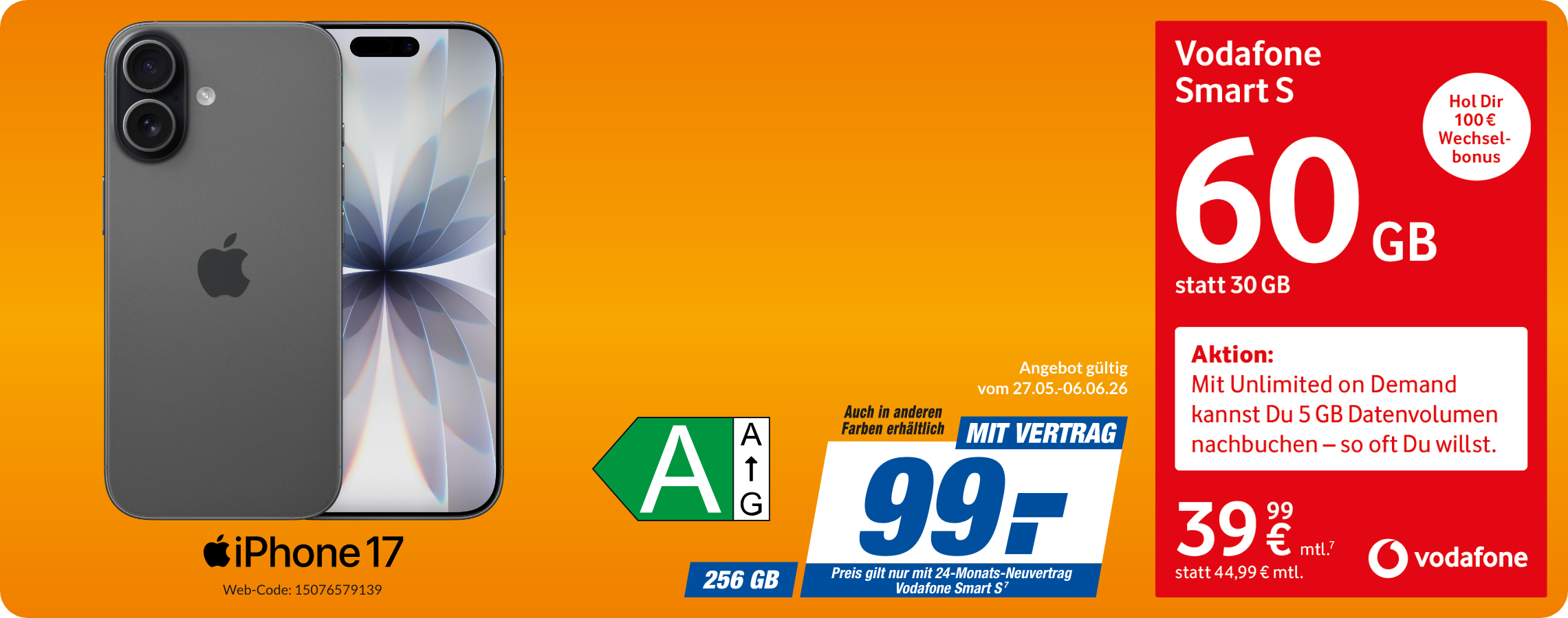 Apple iPhone 17 mit Smart S für 99€!