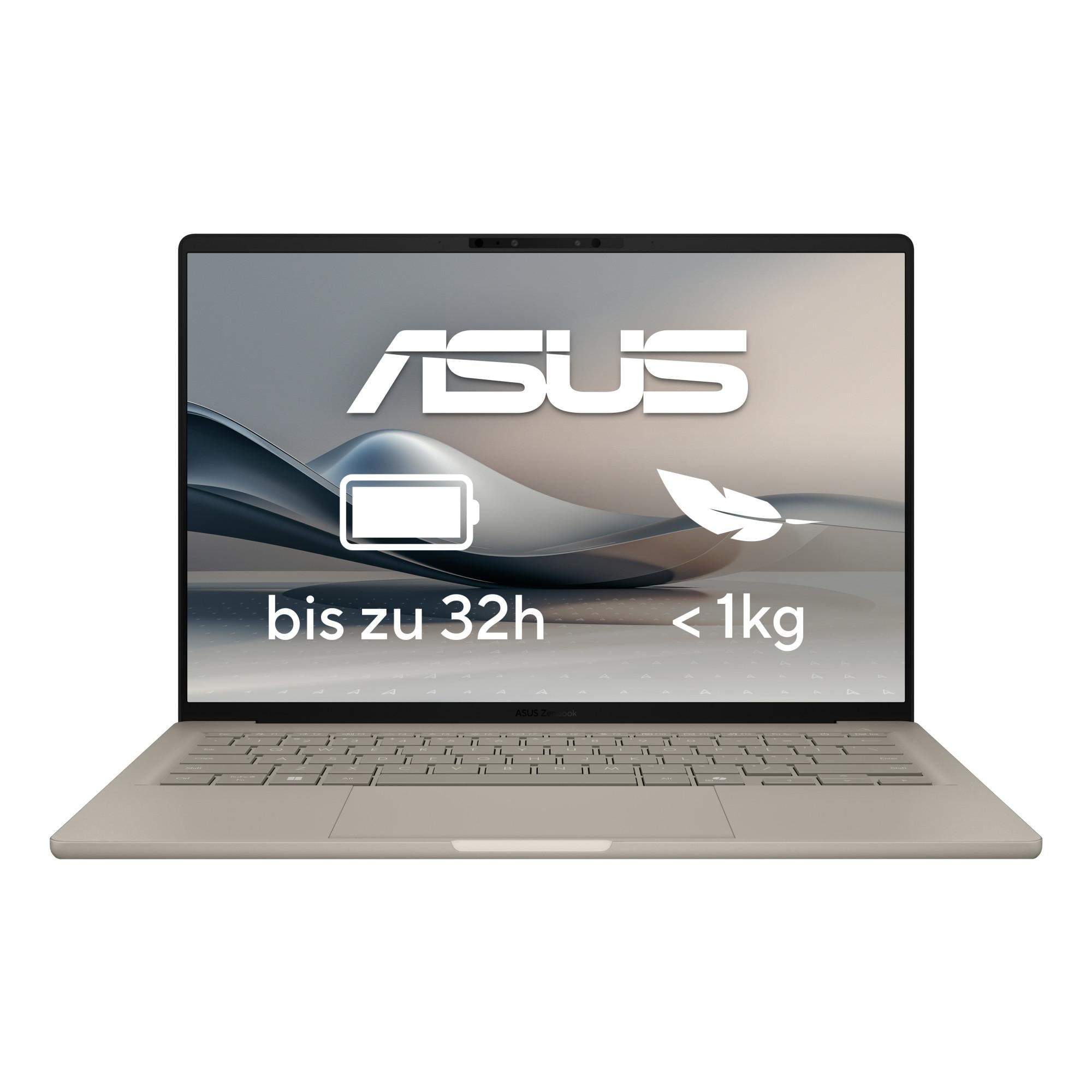 Zenbook A14 UX3407QA-QD305W, Zabriskie Beige, 14 Zoll, WUXGA, Snapdragon X, 32 GB, 1 TB Notebook