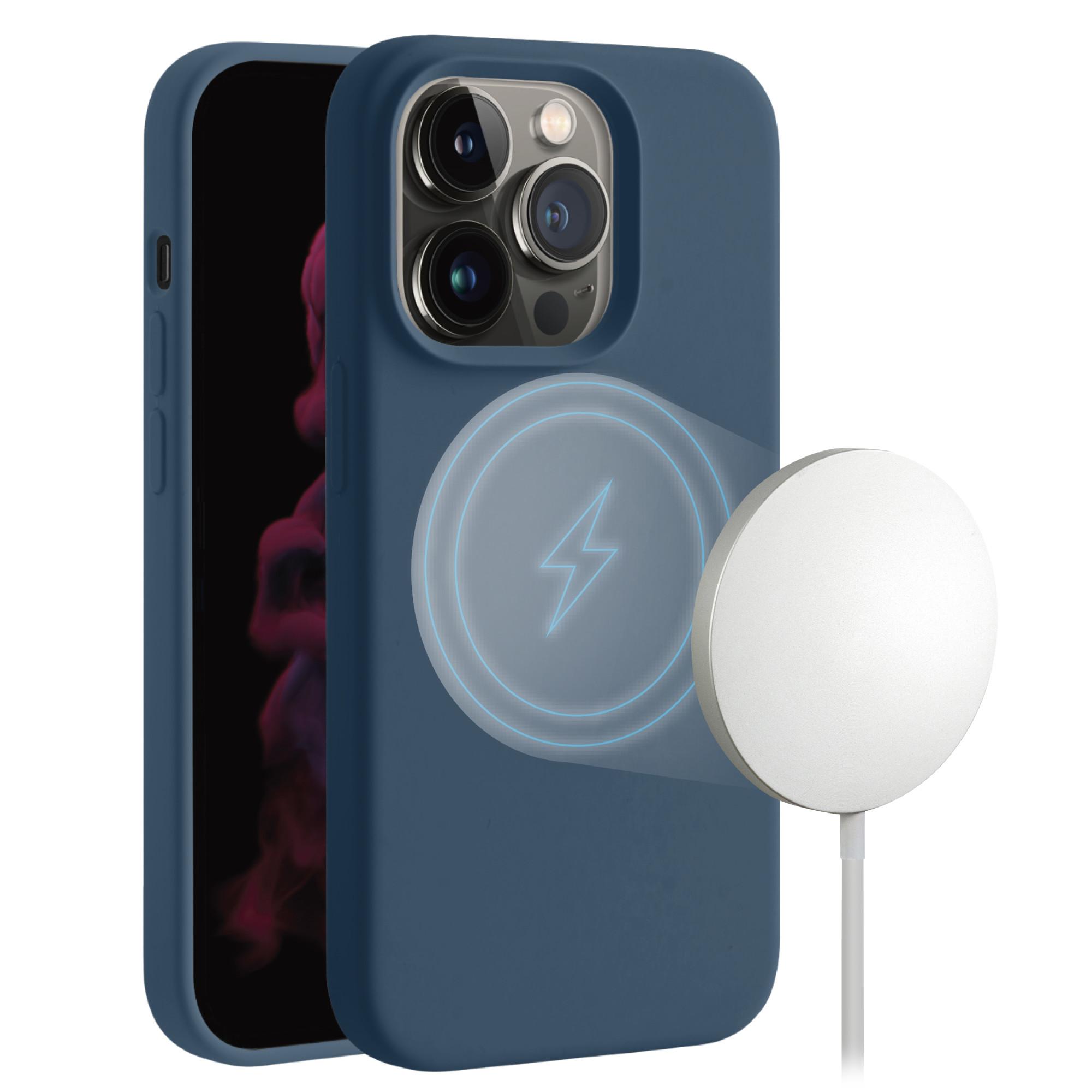 Mag Hype Cover für iPhone 14 Pro, Magnetic Wireless Charging Support, blau (63466) Handyhülle