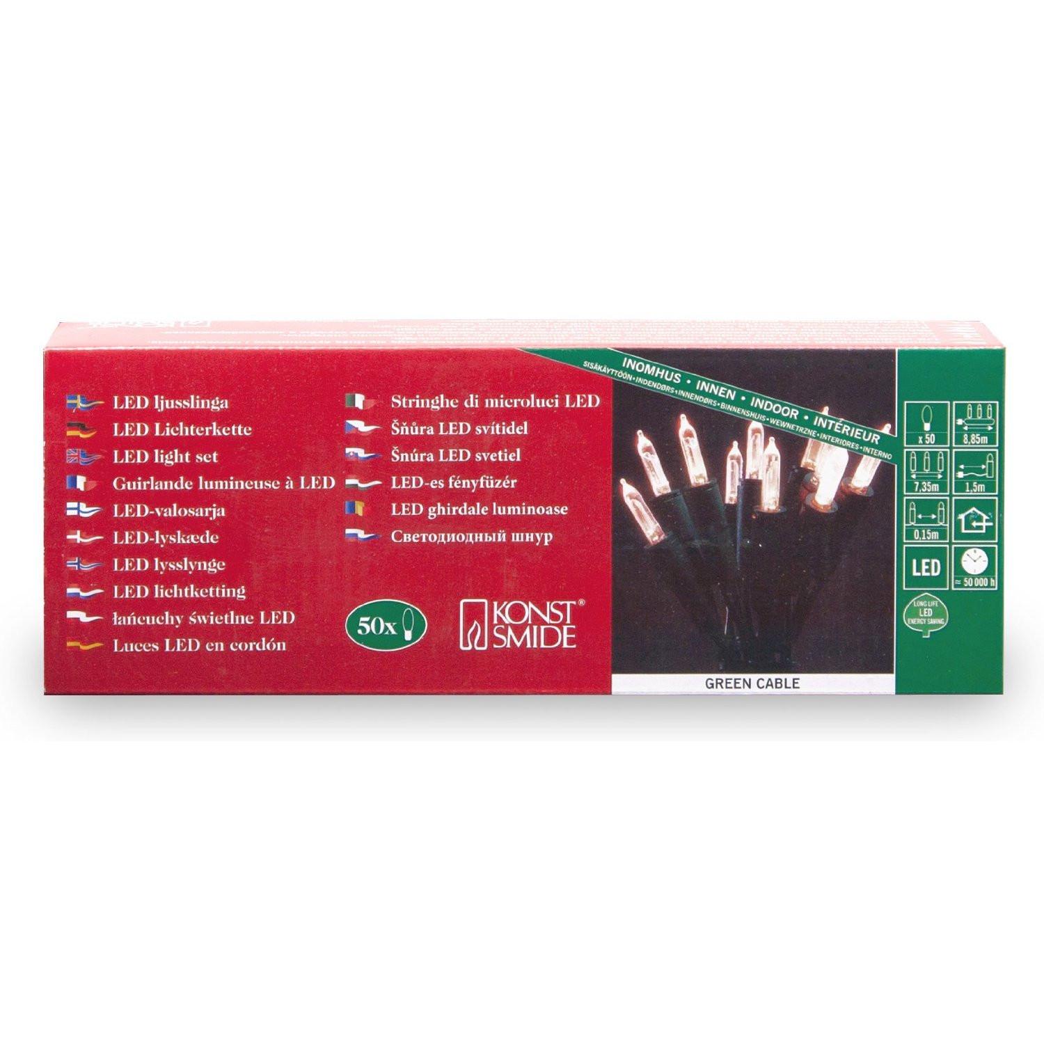 LED Minikette 50er warm weiß