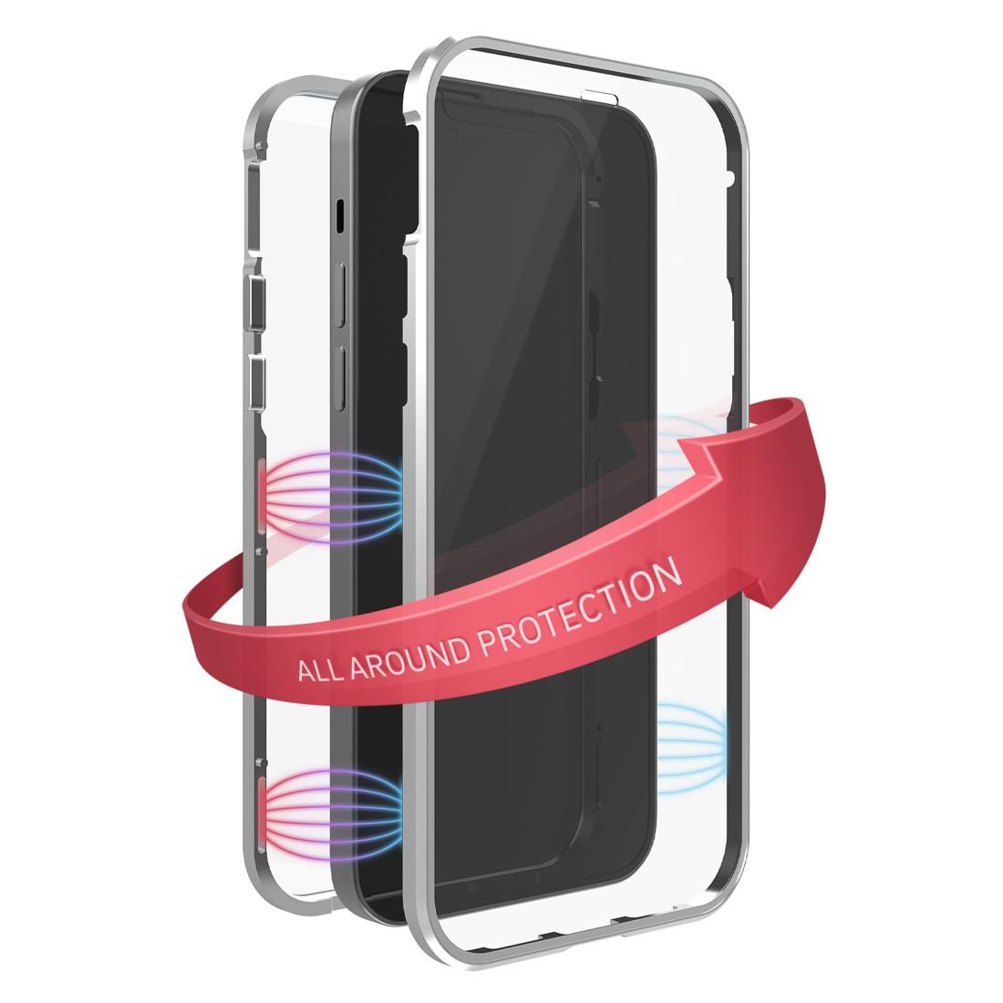 Cover "360° Glass" für Apple iPhone 13 mini, Silber (00216994) Handyhülle