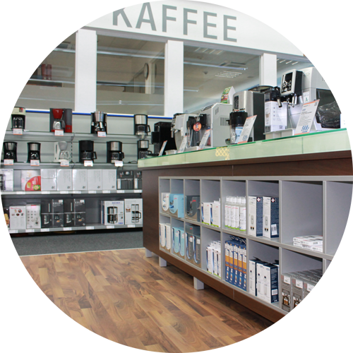 Abteilung Kaffeevollautomaten Ausstellung der Kaffeevollautomaten