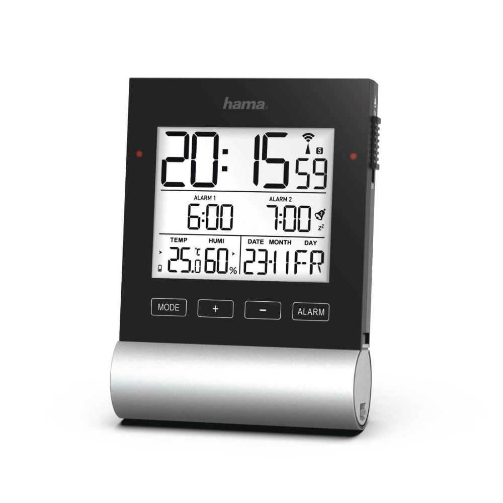 Funkwecker "Black Line", Schwarz (00186416)