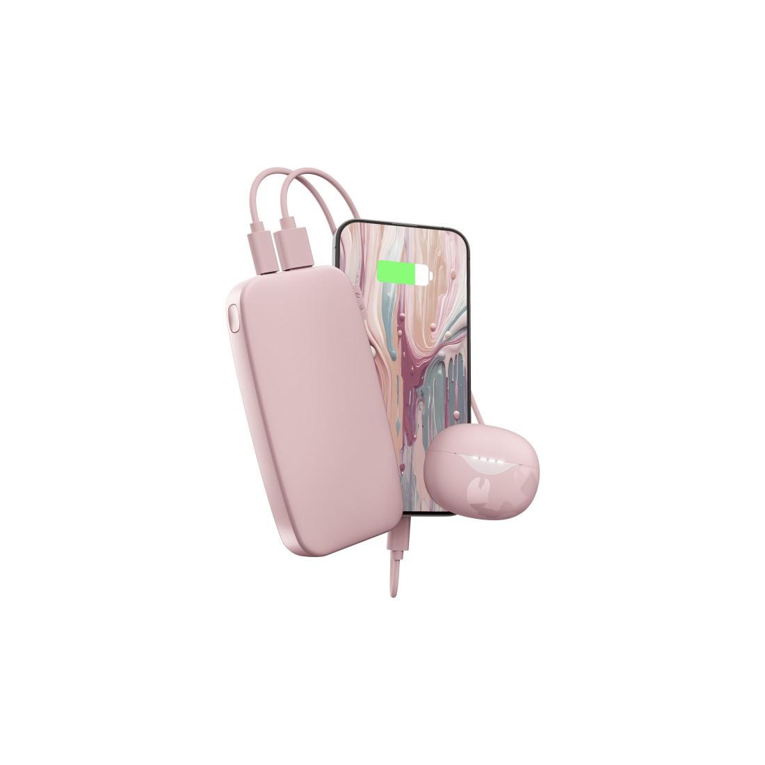 Powerbank 12000mAh USB-C, Ultra Fast Charge & 20W PD, Pastel Pink (00231821)