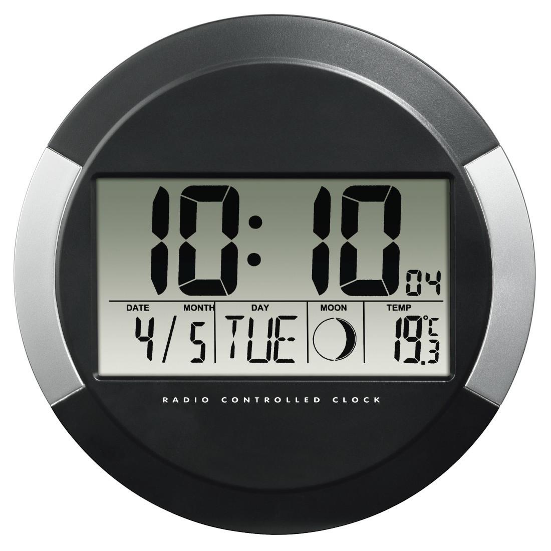 DCF-Funkwanduhr "PP-245", Schwarz (00186383)