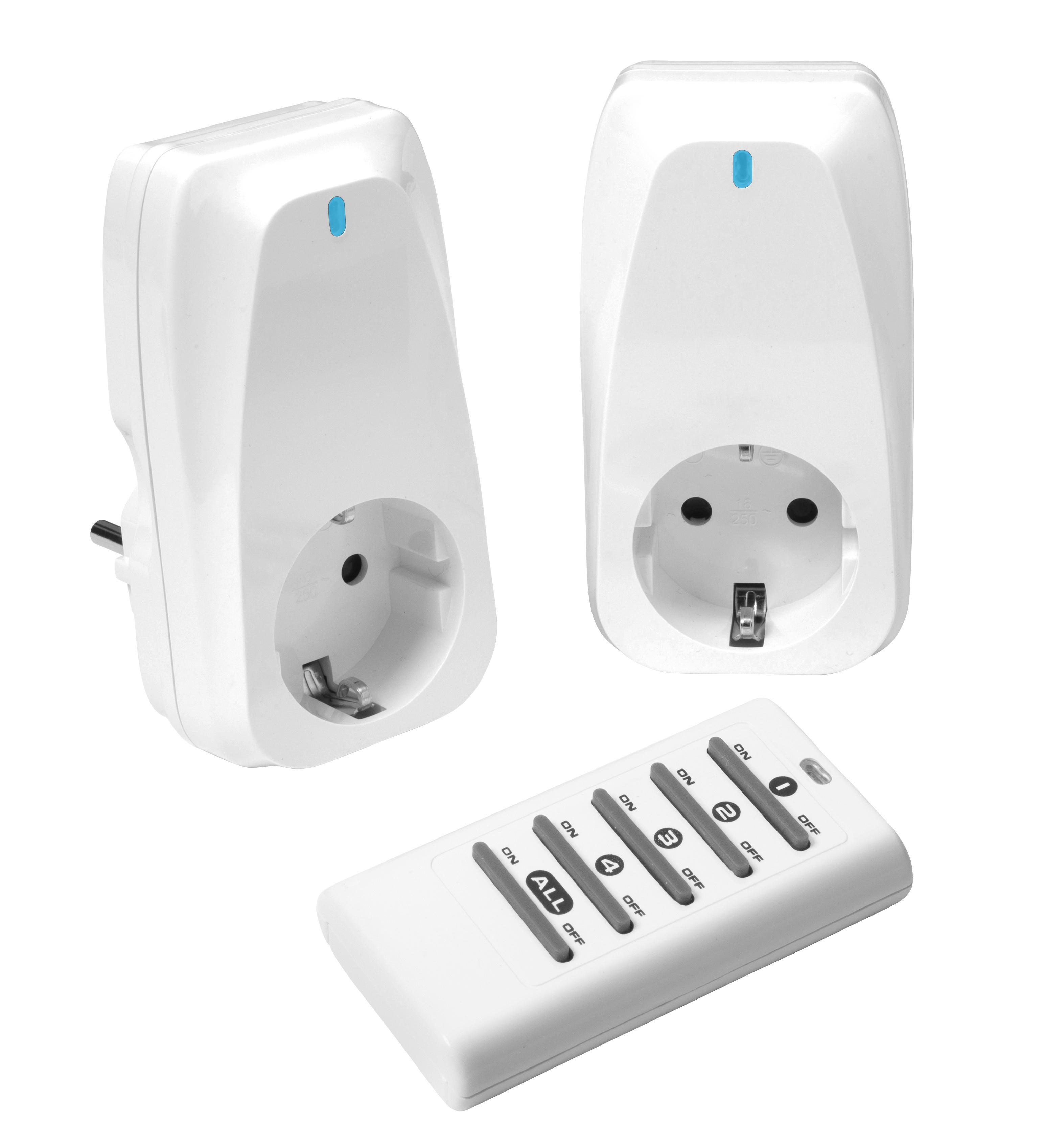 2-fach Indoor Funksteckerset, 1000W, Weiss (63782)