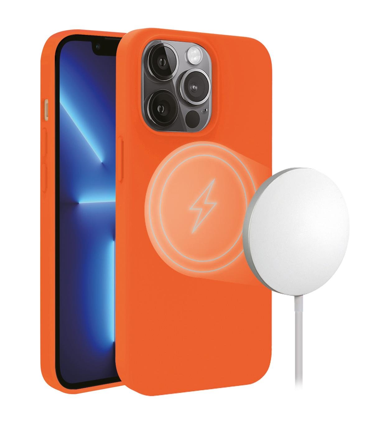 Mag Hype Cover, Magnetic Wireless Charging Support für iPhone 13 Pro orange (62950)