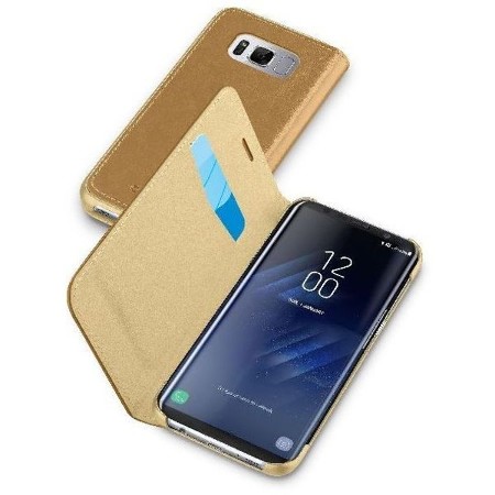 BOOK ESSENTIAL, Kunstleder-Buchklapptasche in braun für Samsung Galaxy S8 Plus