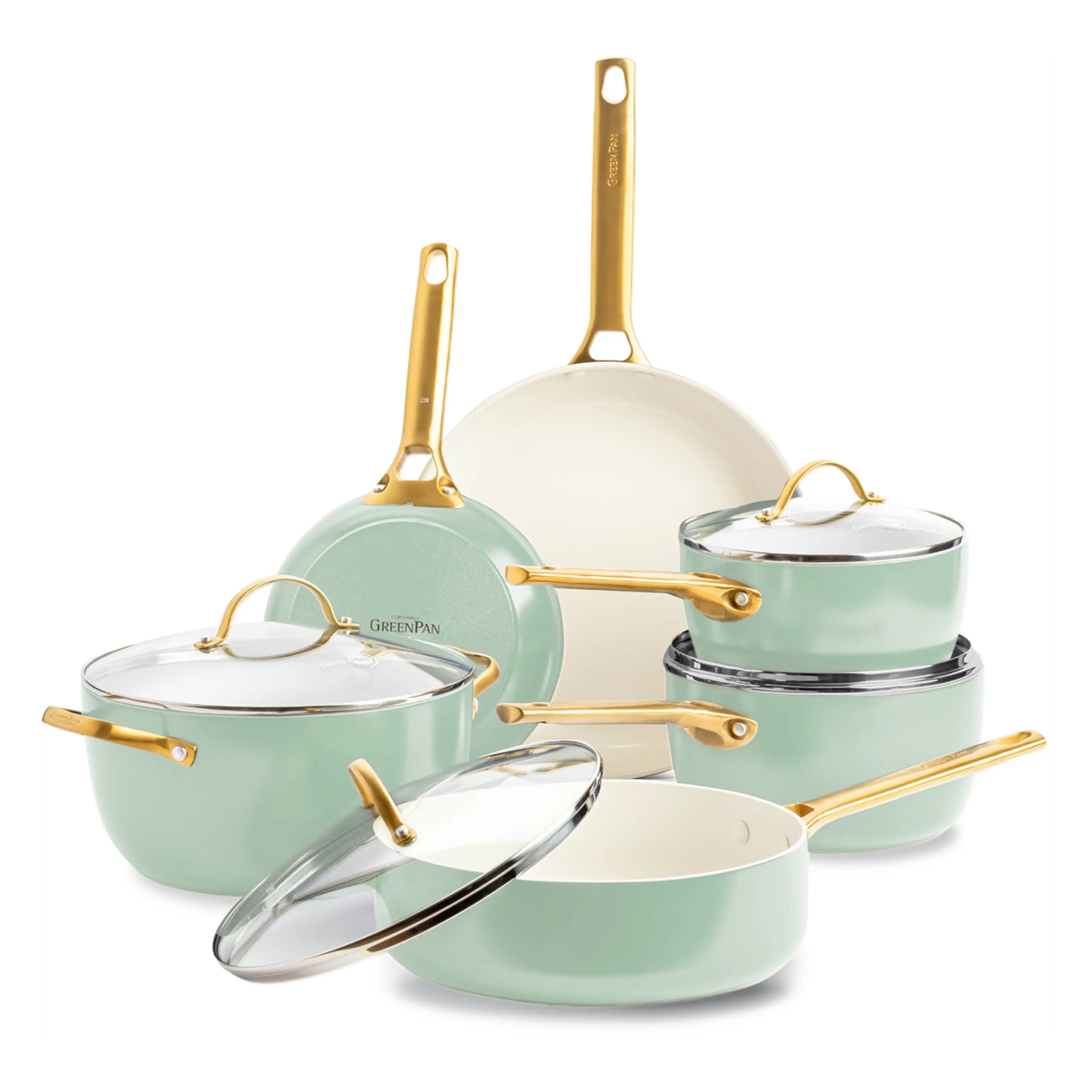 GreenPan Padova Topf- und Pfannenset 10-teilig Mint Green